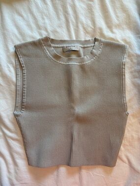 Babaton Ribbed Sleeveless Knit Tank in Taupe